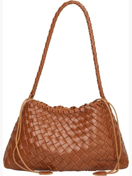 Handbags - Suede Woven Hobo Bag Faux Leather Tote Shoulder Purse Vintage